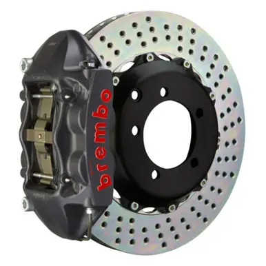 Brembo 06-09 S2000 Rear GTS BBK 4 Piston Cast 328x28 2pc Rotor Drilled-Black HA - 2P1.6010AS Certified