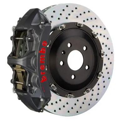 Brembo 15-23 Mustang GT (S550) Front GTS BBK 6 Piston Cast 405x34 2pc Rotor Drilled-Black HA - 1N1.9542AS Professional Grade