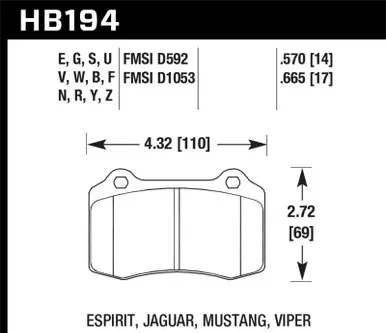 Hawk LTS Street Brake Pads - HB194Y.570 Premium