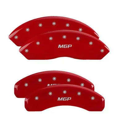MGP 4 Caliper Covers Engraved Front & Rear MGP Red finish silver ch - 11205SMGPRD Special Offer