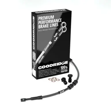 Goodridge 95-97 HD FXST-SB +8in Front Brake Line Kit - Black - HD0050-1FB-BK8 Final Sale