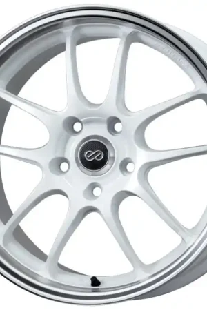 Enkei PF01SS 17x8 5x114.3 50mm Offset 75mm Bore Diameter White w/ Machined Lip Popular