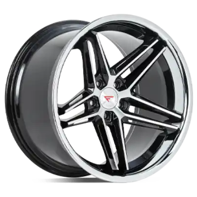 Ferrada Wheels CM1 Machine Black / Chrome Lip 20x8.5 5x114 ET35 73.1 Slight Concavity Crafted