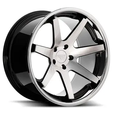 Professional Grade Ferrada Wheels FR1 Machine Black / Chrome Lip 22x11 5x112 ET20 66.56 Super Deep Concavity