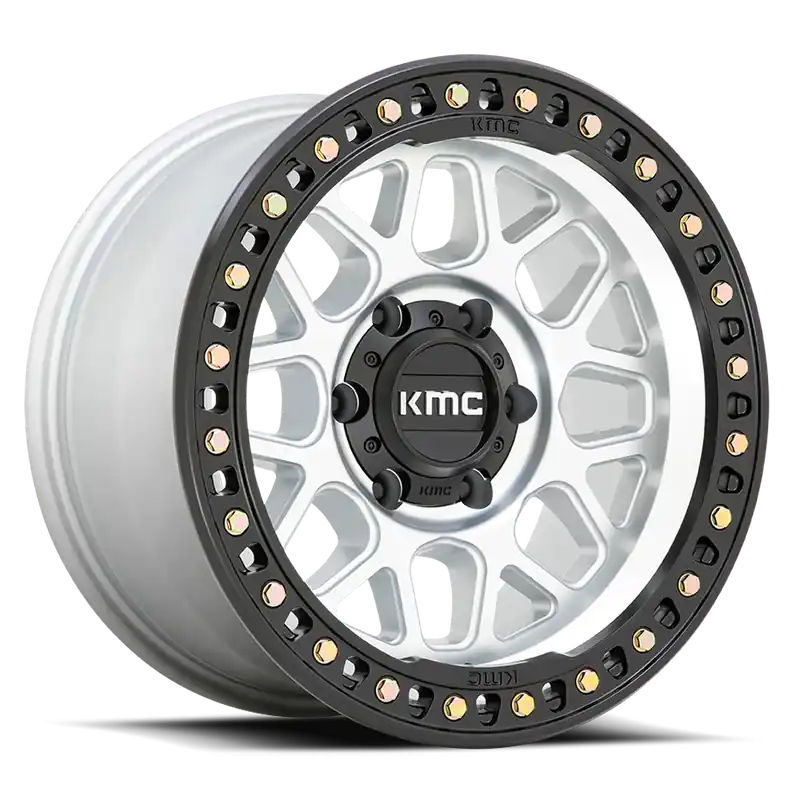 KMC GRS KM549 SL 18x8.5 +0 8x165.1mm 125.1mm Machined Machined Satin Black Lip Trusted Brand