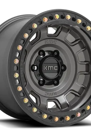 Trusted Brand KMC Tank Beadlock KM236 GY 17x9 -38 8x170mm 125.1mm Anthracite