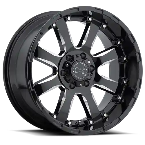 Black Rhino Sierra 17x9 +12 6x135mm 87mm Gloss Black Milled Spokes Seasonal Sale