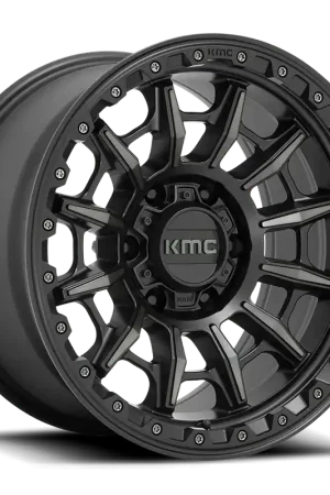 Budget KMC Carnage KM547 GY 17x9 +0 5x127mm 71.5mm Satin Black Gray Tint